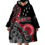 personalised-naidoc-week-2023-afl-bombers-wearable-blanket-hoodie-aboriginal-dot-art-lizard-mix-boomerang
