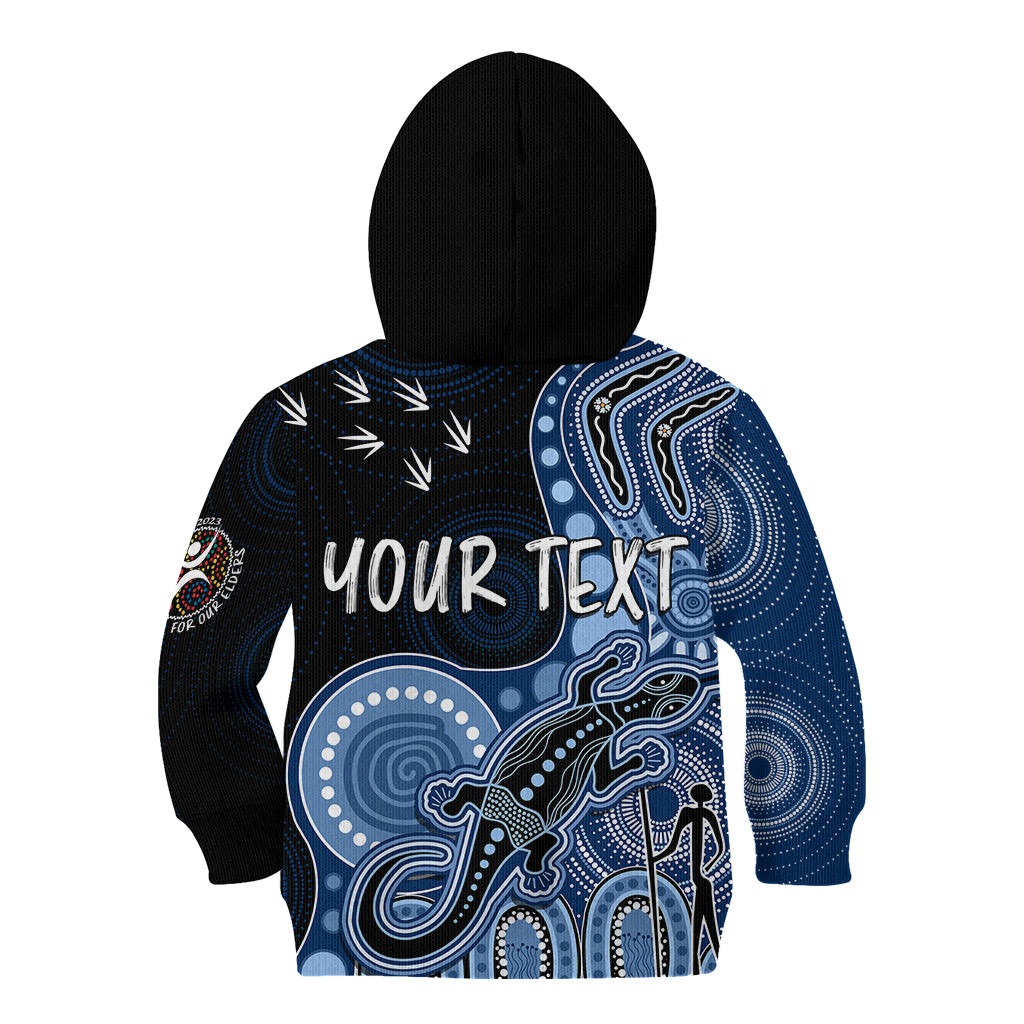 personalised-naidoc-week-2023-afl-cats-kid-hoodie-aboriginal-dot-art-lizard-mix-boomerang