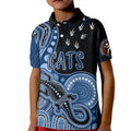 personalised-naidoc-week-2023-afl-cats-kid-polo-shirt-aboriginal-dot-art-lizard-mix-boomerang