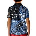 personalised-naidoc-week-2023-afl-cats-kid-polo-shirt-aboriginal-dot-art-lizard-mix-boomerang