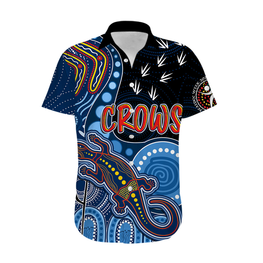 personalised-naidoc-week-2023-afl-crows-hawaiian-shirt-aboriginal-dot-art-lizard-mix-boomerang