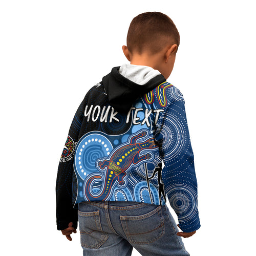 personalised-naidoc-week-2023-afl-crows-kid-hoodie-aboriginal-dot-art-lizard-mix-boomerang