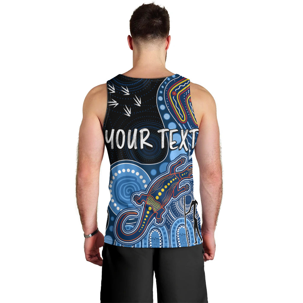 personalised-naidoc-week-2023-afl-crows-men-tank-top-aboriginal-dot-art-lizard-mix-boomerang