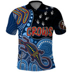 personalised-naidoc-week-2023-afl-crows-polo-shirt-aboriginal-dot-art-lizard-mix-boomerang