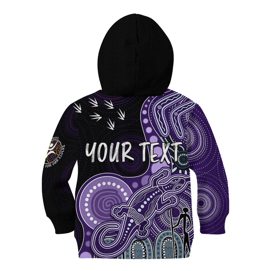 personalised-naidoc-week-2023-afl-dockers-kid-hoodie-aboriginal-dot-art-lizard-mix-boomerang
