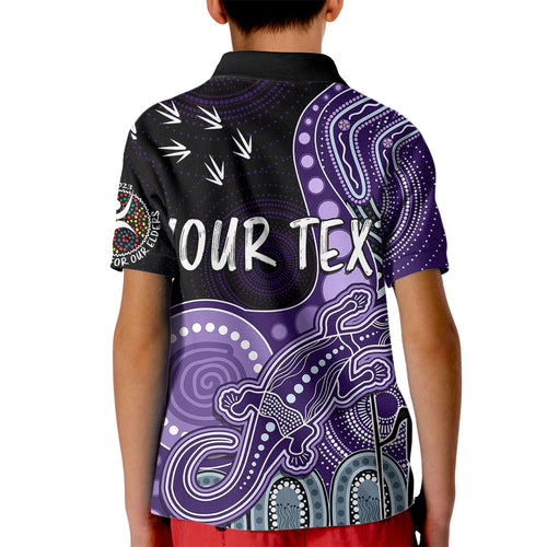 personalised-naidoc-week-2023-afl-dockers-kid-polo-shirt-aboriginal-dot-art-lizard-mix-boomerang