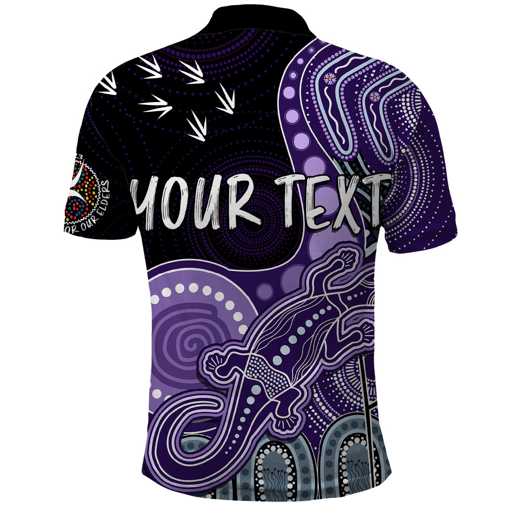 personalised-naidoc-week-2023-afl-dockers-polo-shirt-aboriginal-dot-art-lizard-mix-boomerang