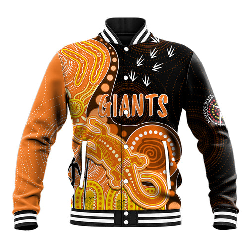 personalised-naidoc-week-2023-afl-giants-baseball-jacket-aboriginal-dot-art-lizard-mix-boomerang