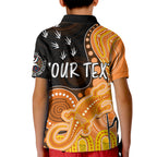 personalised-naidoc-week-2023-afl-giants-kid-polo-shirt-aboriginal-dot-art-lizard-mix-boomerang