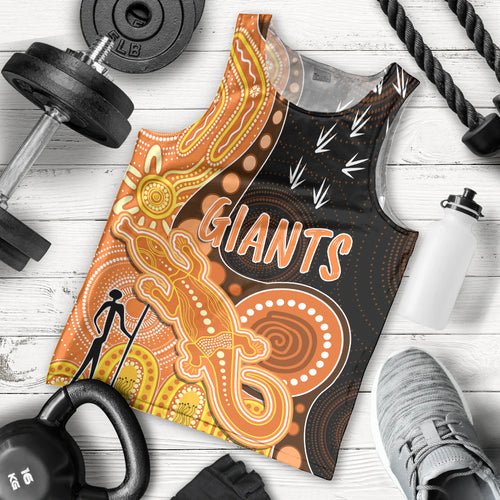 personalised-naidoc-week-2023-afl-giants-men-tank-top-aboriginal-dot-art-lizard-mix-boomerang
