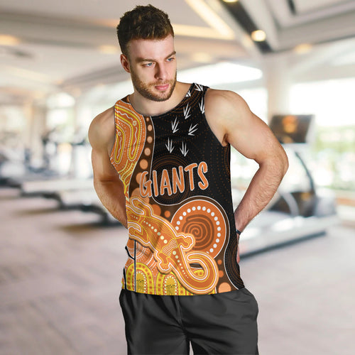 personalised-naidoc-week-2023-afl-giants-men-tank-top-aboriginal-dot-art-lizard-mix-boomerang