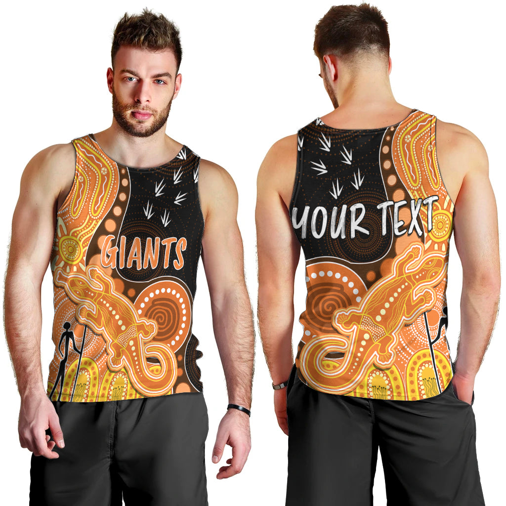 personalised-naidoc-week-2023-afl-giants-men-tank-top-aboriginal-dot-art-lizard-mix-boomerang