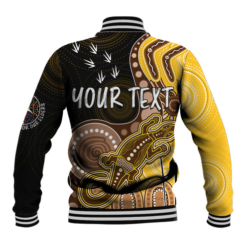 personalised-naidoc-week-2023-afl-hawks-baseball-jacket-aboriginal-dot-art-lizard-mix-boomerang