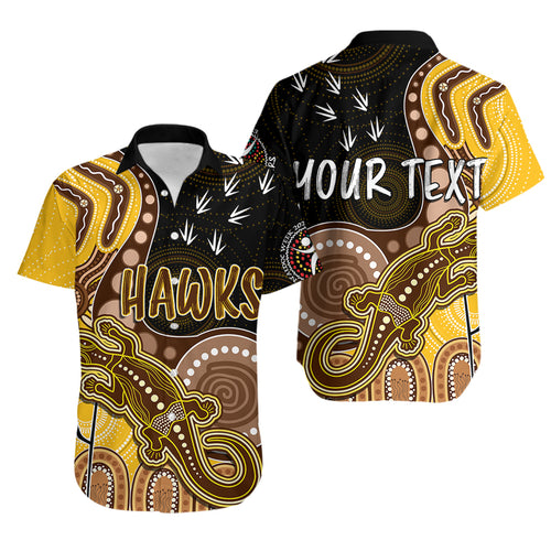 personalised-naidoc-week-2023-afl-hawks-hawaiian-shirt-aboriginal-dot-art-lizard-mix-boomerang