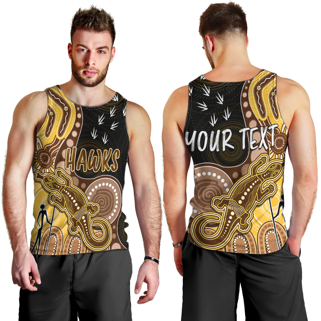 personalised-naidoc-week-2023-afl-hawks-men-tank-top-aboriginal-dot-art-lizard-mix-boomerang