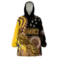 personalised-naidoc-week-2023-afl-hawks-wearable-blanket-hoodie-aboriginal-dot-art-lizard-mix-boomerang