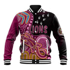 personalised-naidoc-week-2023-afl-lions-baseball-jacket-aboriginal-dot-art-lizard-mix-boomerang