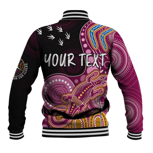 personalised-naidoc-week-2023-afl-lions-baseball-jacket-aboriginal-dot-art-lizard-mix-boomerang