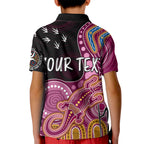 personalised-naidoc-week-2023-afl-lions-kid-polo-shirt-aboriginal-dot-art-lizard-mix-boomerang