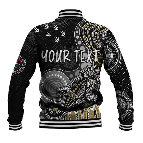 personalised-naidoc-week-2023-afl-magpies-baseball-jacket-aboriginal-dot-art-lizard-mix-boomerang