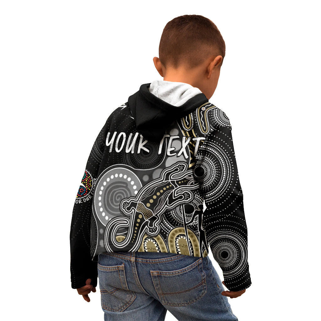 personalised-naidoc-week-2023-afl-magpies-kid-hoodie-aboriginal-dot-art-lizard-mix-boomerang