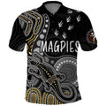 personalised-naidoc-week-2023-afl-magpies-polo-shirt-aboriginal-dot-art-lizard-mix-boomerang