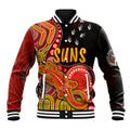 personalised-naidoc-week-2023-afl-suns-baseball-jacket-aboriginal-dot-art-lizard-mix-boomerang
