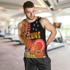 personalised-naidoc-week-2023-afl-suns-men-tank-top-aboriginal-dot-art-lizard-mix-boomerang