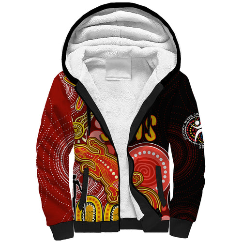 personalised-naidoc-week-2023-afl-suns-sherpa-hoodie-aboriginal-dot-art-lizard-mix-boomerang
