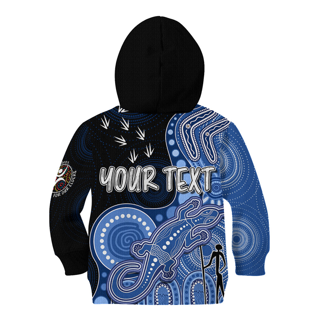 personalised-naidoc-week-2023-afl-bulldogs-kid-hoodie-aboriginal-dot-art-lizard-mix-boomerang
