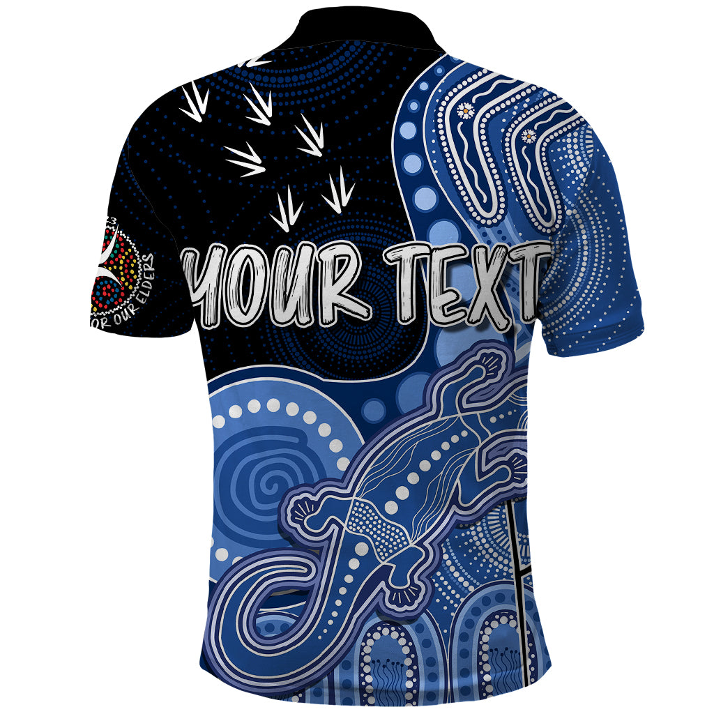 personalised-naidoc-week-2023-afl-bulldogs-polo-shirt-aboriginal-dot-art-lizard-mix-boomerang