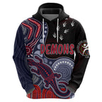 personalised-naidoc-week-2023-afl-demons-hoodie-aboriginal-dot-art-lizard-mix-boomerang