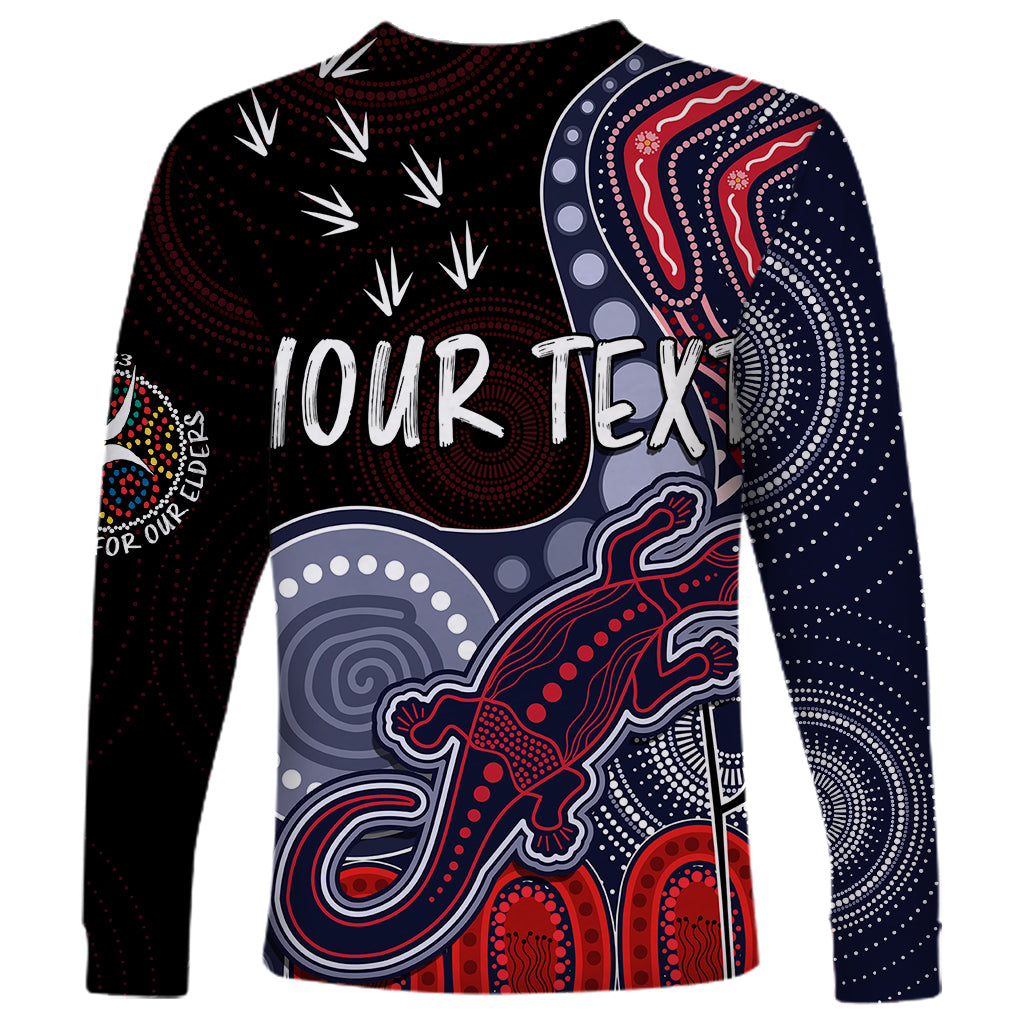 personalised-naidoc-week-2023-afl-demons-long-sleeve-shirt-aboriginal-dot-art-lizard-mix-boomerang
