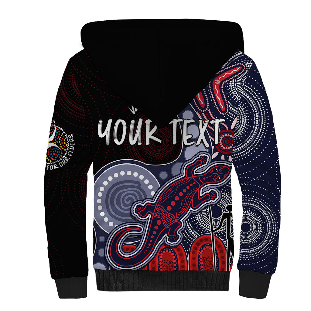 personalised-naidoc-week-2023-afl-demons-sherpa-hoodie-aboriginal-dot-art-lizard-mix-boomerang