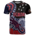 personalised-naidoc-week-2023-afl-demons-t-shirt-aboriginal-dot-art-lizard-mix-boomerang