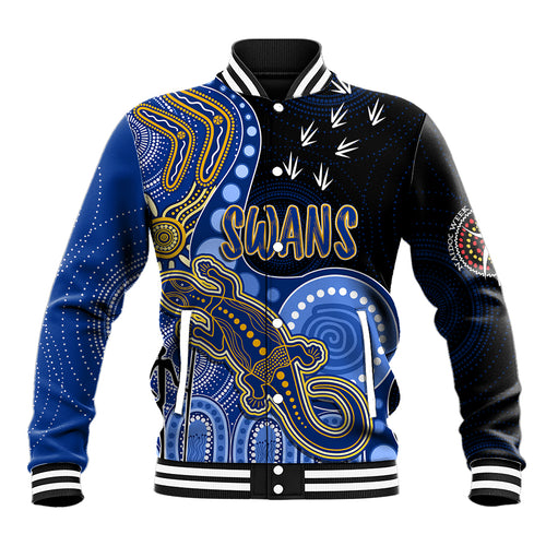 personalised-naidoc-week-2023-afl-eagles-baseball-jacket-aboriginal-dot-art-lizard-mix-boomerang