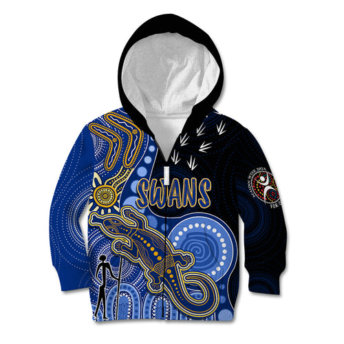 personalised-naidoc-week-2023-afl-eagles-kid-hoodie-aboriginal-dot-art-lizard-mix-boomerang