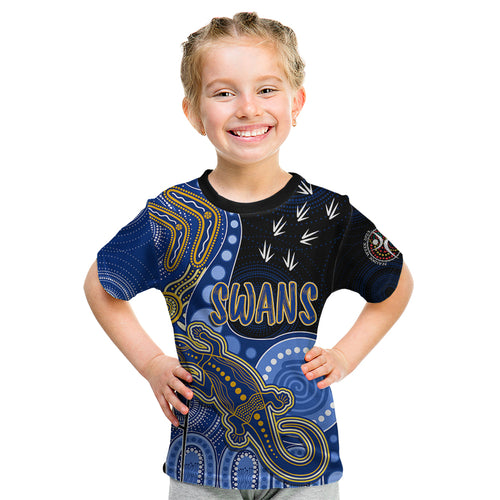 personalised-naidoc-week-2023-afl-eagles-kid-t-shirt-aboriginal-dot-art-lizard-mix-boomerang