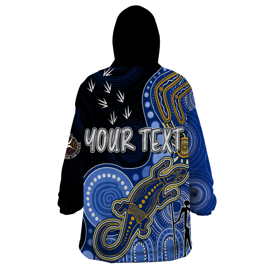 personalised-naidoc-week-2023-afl-eagles-wearable-blanket-hoodie-aboriginal-dot-art-lizard-mix-boomerang