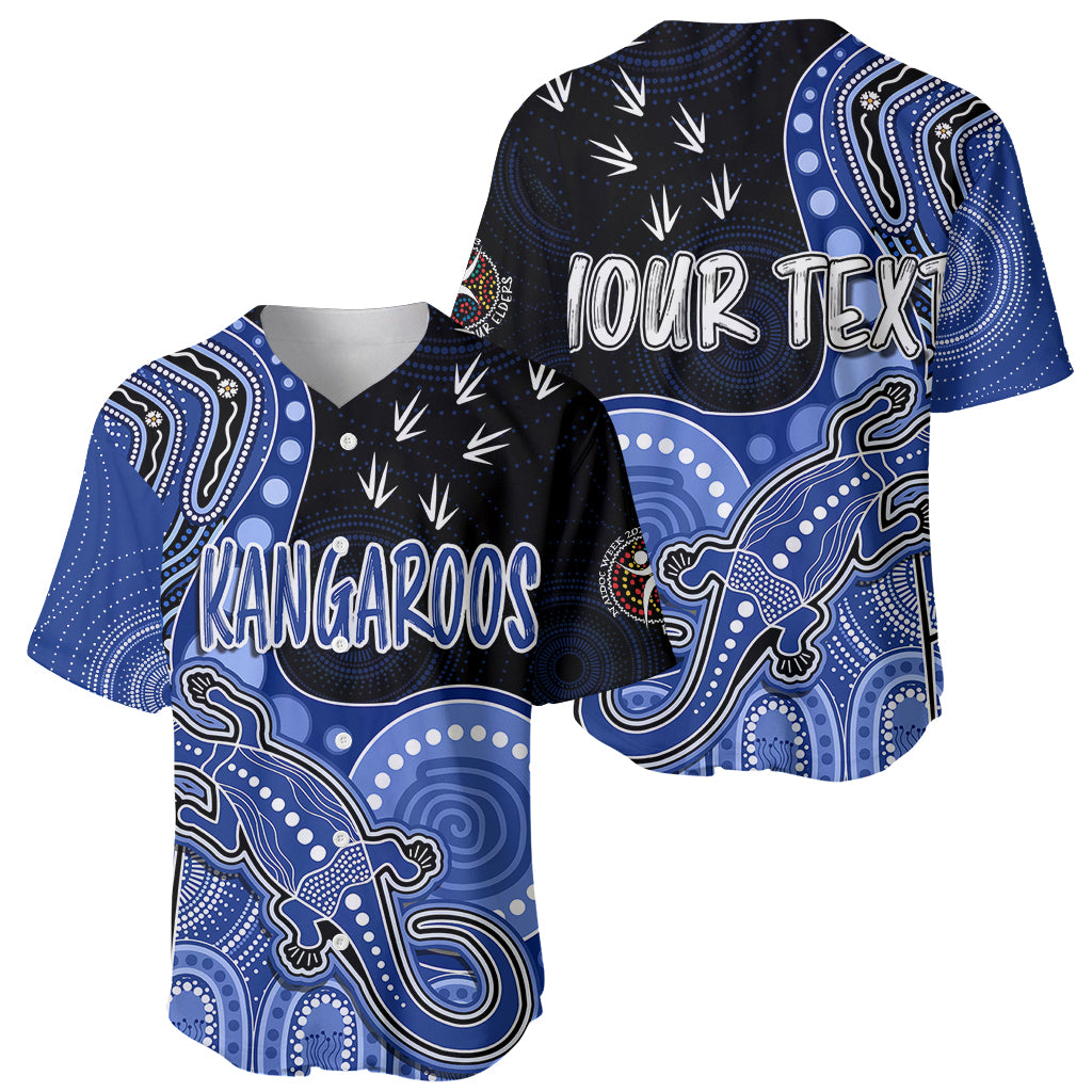 personalised-naidoc-week-2023-afl-kangaroos-baseball-jersey-aboriginal-dot-art-lizard-mix-boomerang