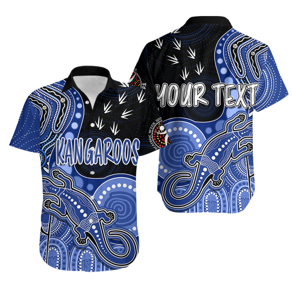 personalised-naidoc-week-2023-afl-kangaroos-hawaiian-shirt-aboriginal-dot-art-lizard-mix-boomerang