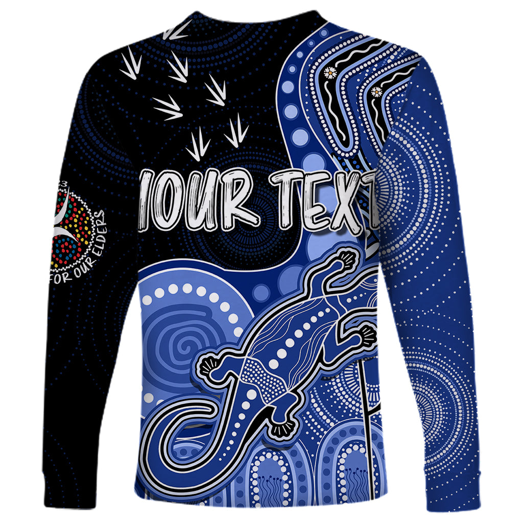 personalised-naidoc-week-2023-afl-kangaroos-long-sleeve-shirt-aboriginal-dot-art-lizard-mix-boomerang