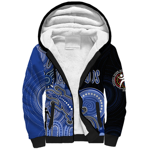 personalised-naidoc-week-2023-afl-kangaroos-sherpa-hoodie-aboriginal-dot-art-lizard-mix-boomerang