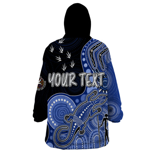 personalised-naidoc-week-2023-afl-kangaroos-wearable-blanket-hoodie-aboriginal-dot-art-lizard-mix-boomerang