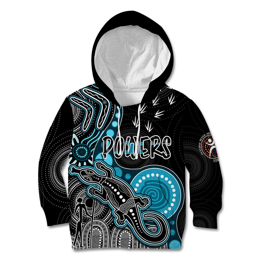 personalised-naidoc-week-2023-afl-powers-kid-hoodie-aboriginal-dot-art-lizard-mix-boomerang