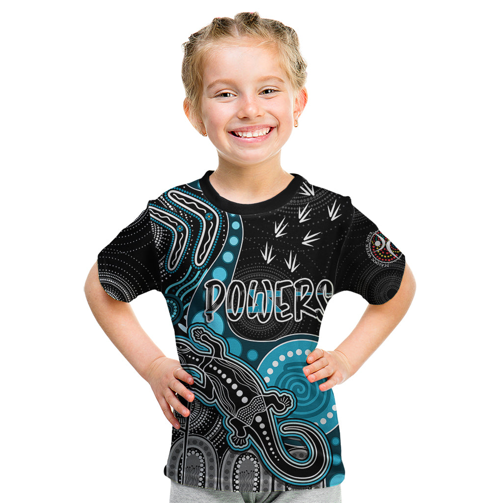 personalised-naidoc-week-2023-afl-powers-kid-t-shirt-aboriginal-dot-art-lizard-mix-boomerang