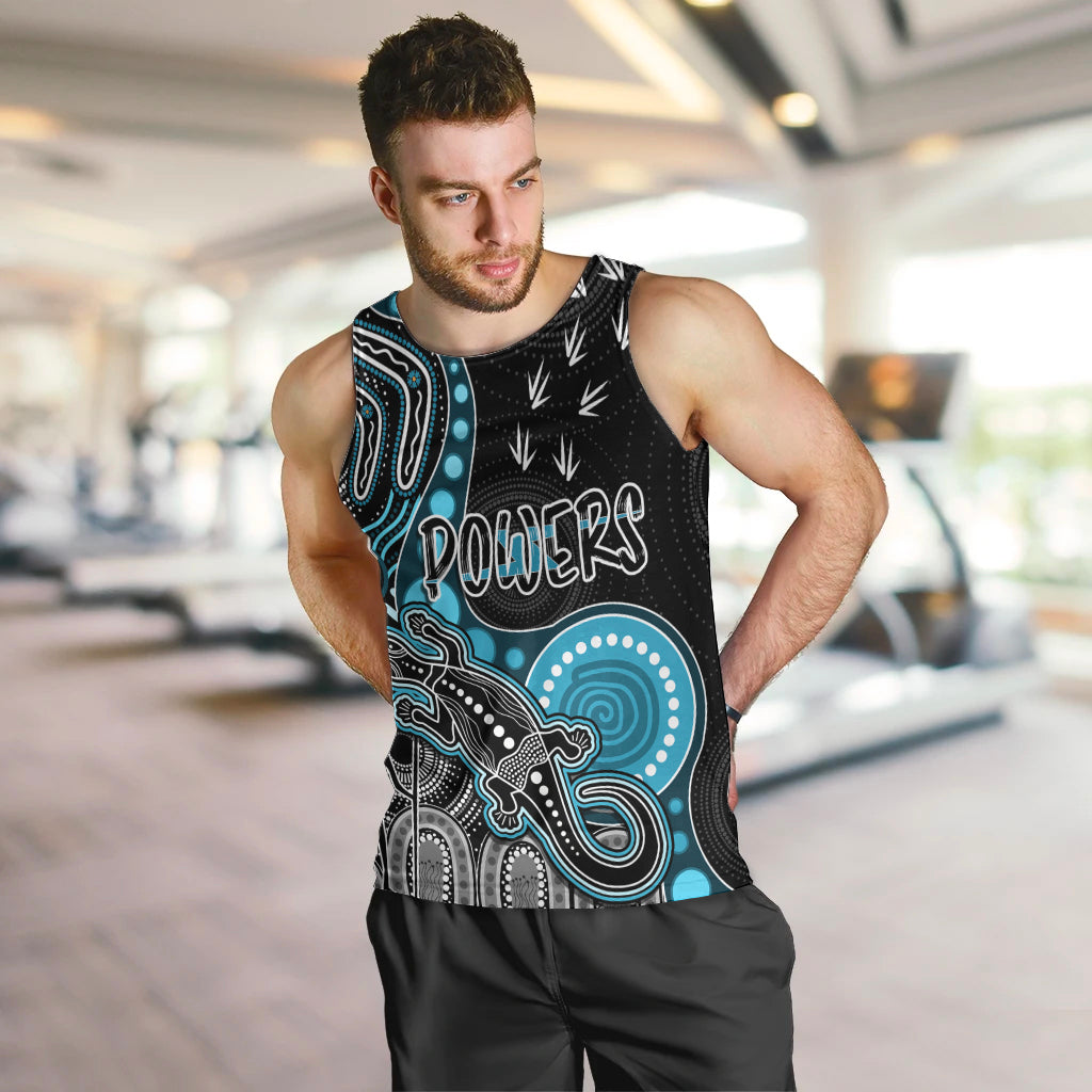 personalised-naidoc-week-2023-afl-powers-men-tank-top-aboriginal-dot-art-lizard-mix-boomerang