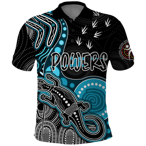 personalised-naidoc-week-2023-afl-powers-polo-shirt-aboriginal-dot-art-lizard-mix-boomerang