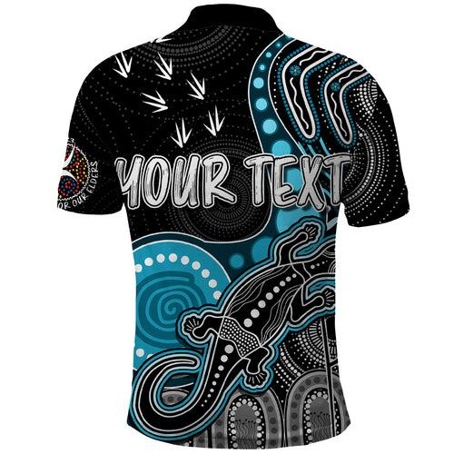 personalised-naidoc-week-2023-afl-powers-polo-shirt-aboriginal-dot-art-lizard-mix-boomerang