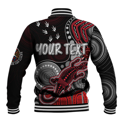 personalised-naidoc-week-2023-afl-saints-baseball-jacket-aboriginal-dot-art-lizard-mix-boomerang